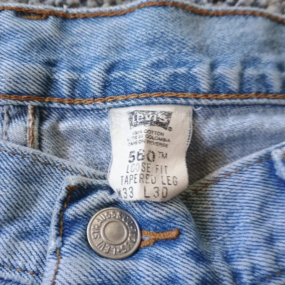Levi's 560 Vintage Baggy Denim Jeans Faded Grunge 32x30 Loose Skater Vintage 90s